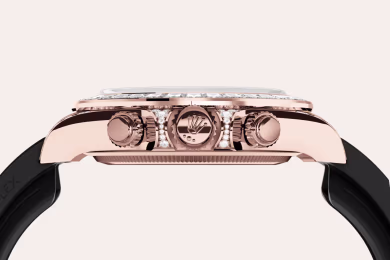 Rolex Cosmograph Daytona 18 ct Everose gold with lugs set with diamonds M126535TBR-0002 - Rolex Boutique Sentosa
