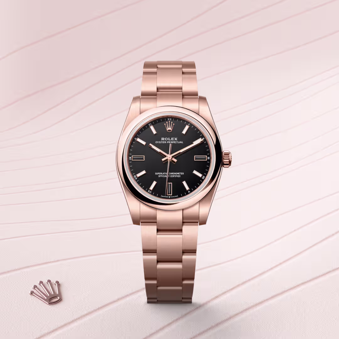 Rolex Oyster Perpetual 18 ct Everose gold M124205-0001 - Rolex Boutique Sentosa