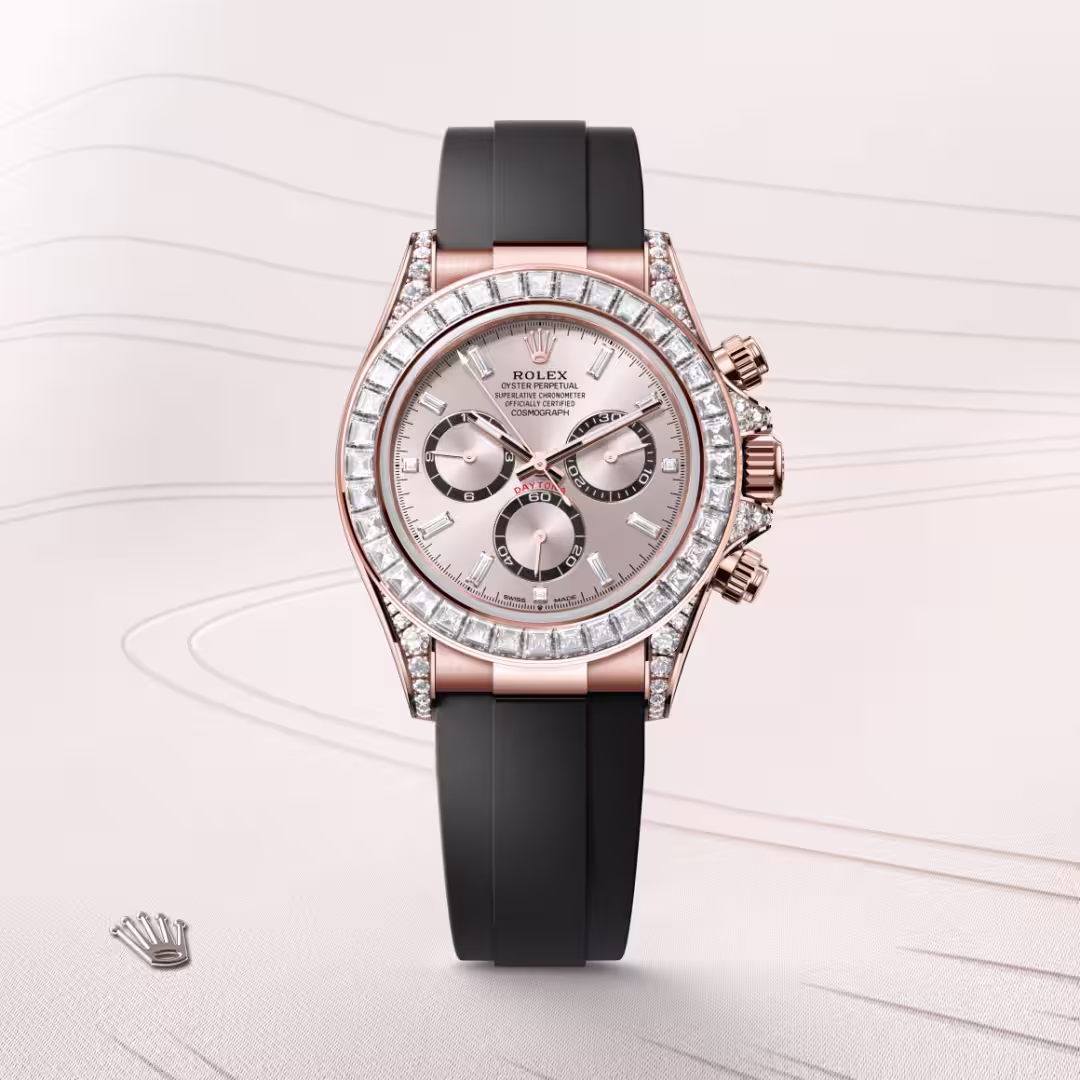 Rolex Cosmograph Daytona 18 ct Everose gold with lugs set with diamonds M126535TBR-0002 - Rolex Boutique Sentosa