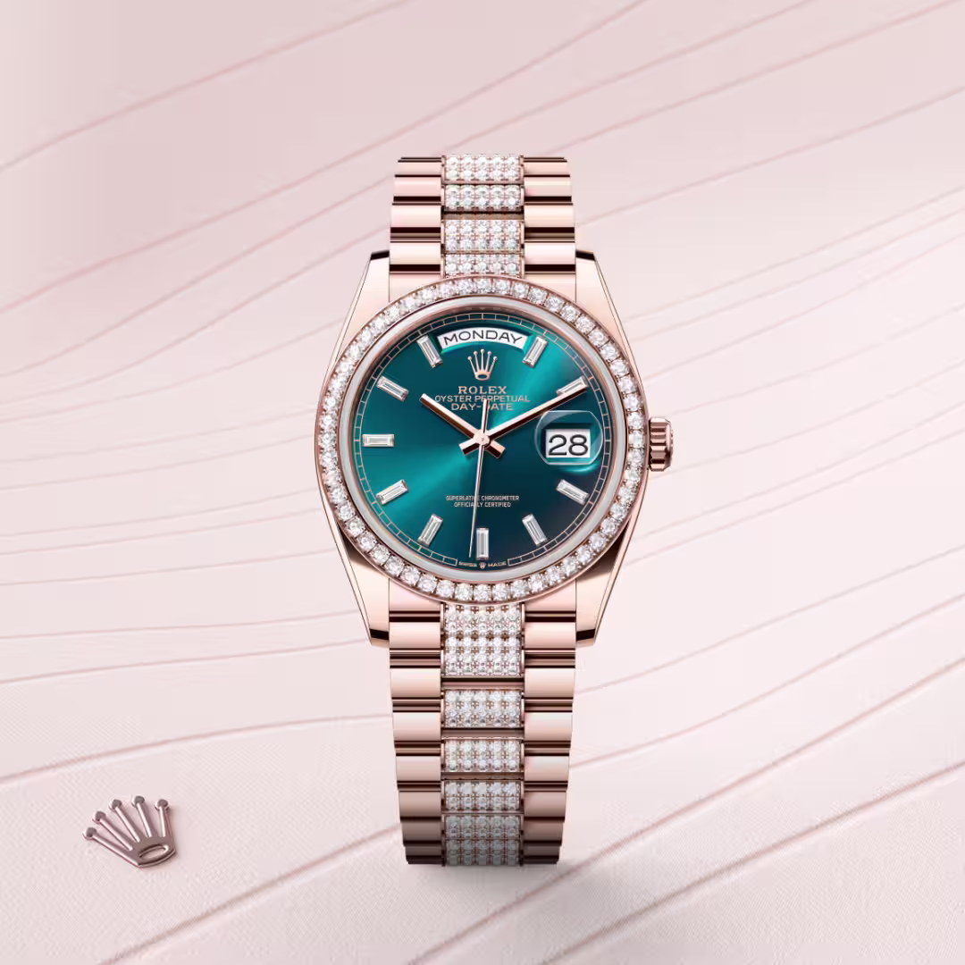 Rolex Day-Date 18 ct Everose gold M128345RBR-0084 - Rolex Boutique Sentosa