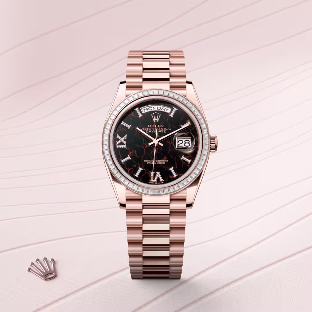 Rolex Day-Date 18 ct Everose gold M128395TBR-0010 - Rolex Boutique Sentosa