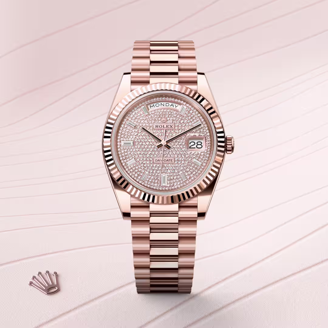 Rolex Day-Date 18 ct Everose gold M228235-0036 - Rolex Boutique Sentosa