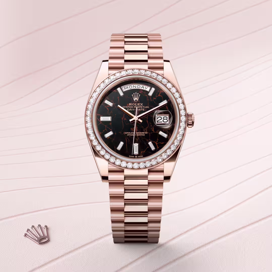 Rolex Day-Date 18 ct Everose gold M228345RBR-0016 - Rolex Boutique Sentosa