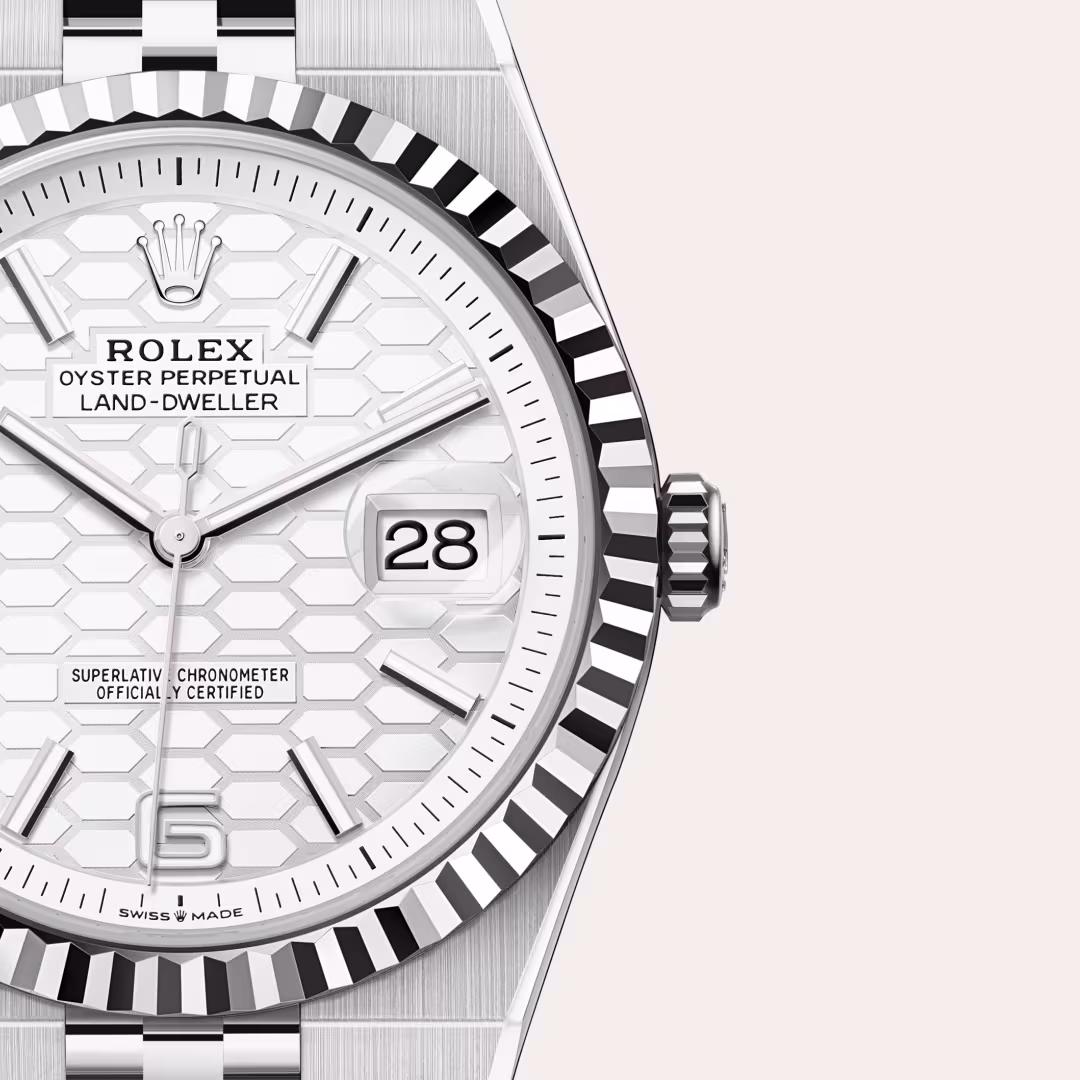 Rolex Land-Dweller White Rolesor - combination of Oystersteel and white gold M127334-0001 - Rolex Boutique Sentosa
