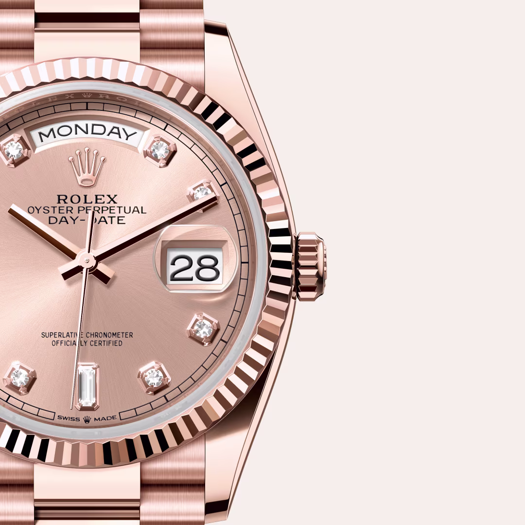 Rolex Day-Date 18 ct Everose gold M128235-0009 - Rolex Boutique Sentosa