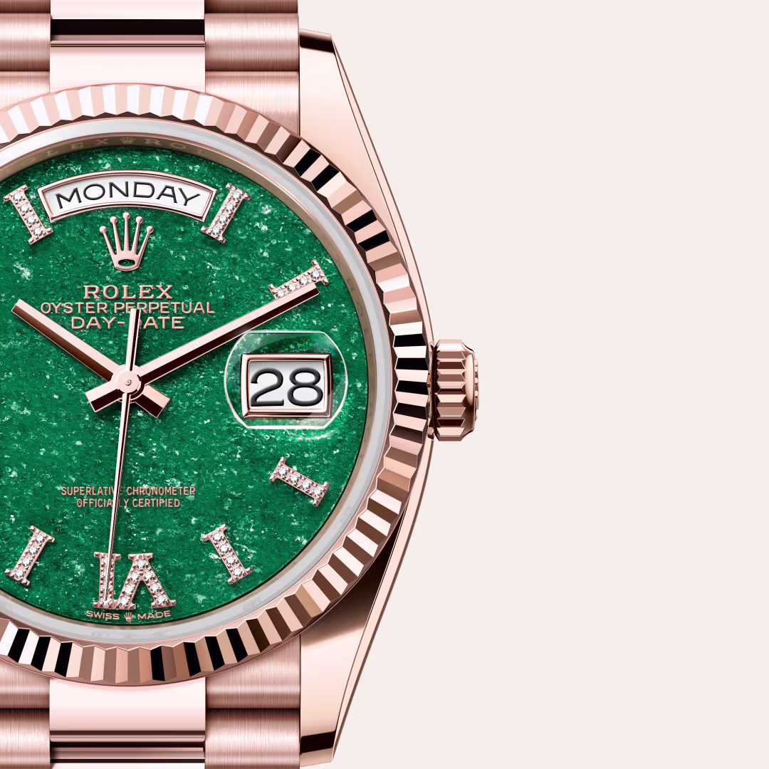 Rolex Day-Date 18 ct Everose gold M128235-0068 - Rolex Boutique Sentosa