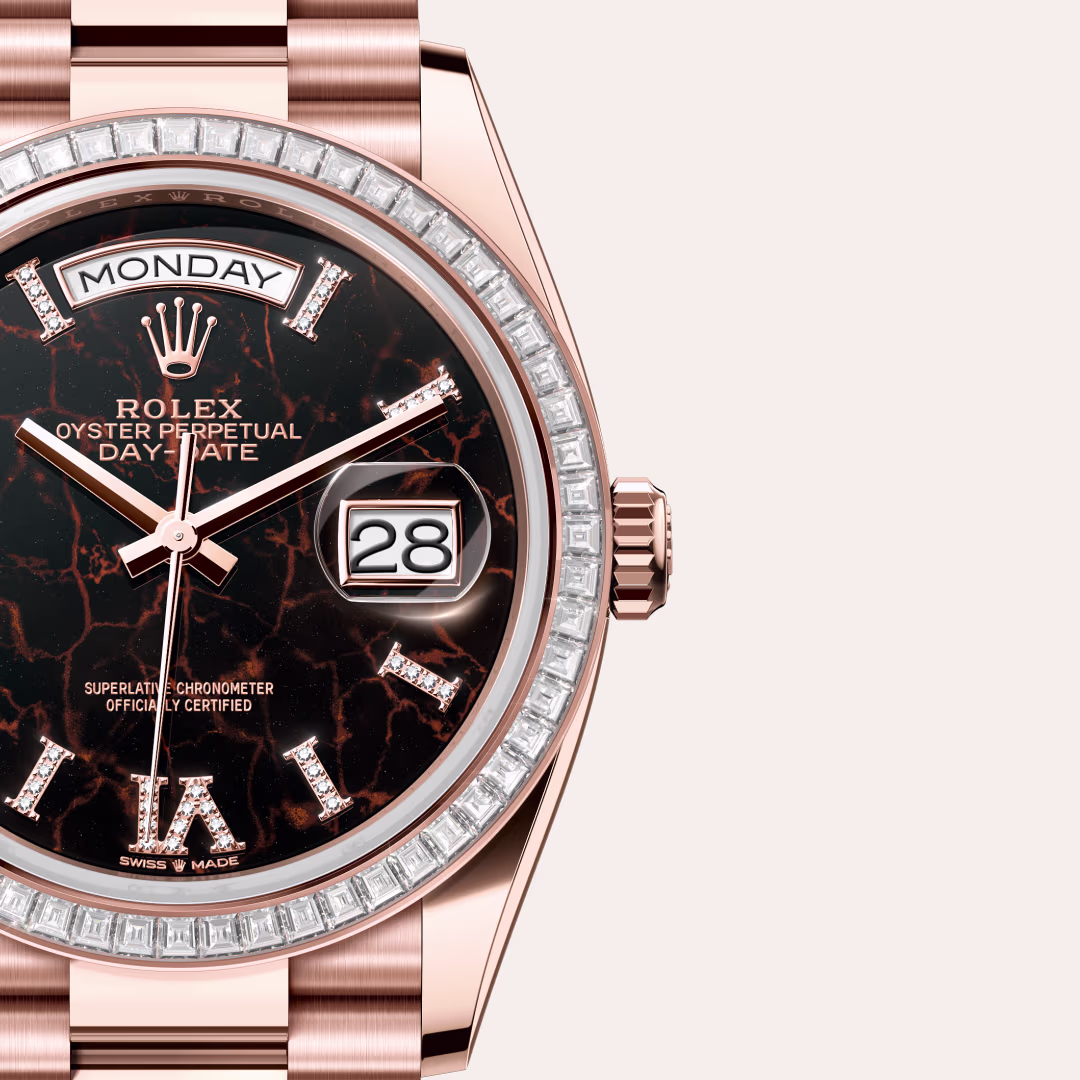Rolex Day-Date 18 ct Everose gold M128395TBR-0010 - Rolex Boutique Sentosa