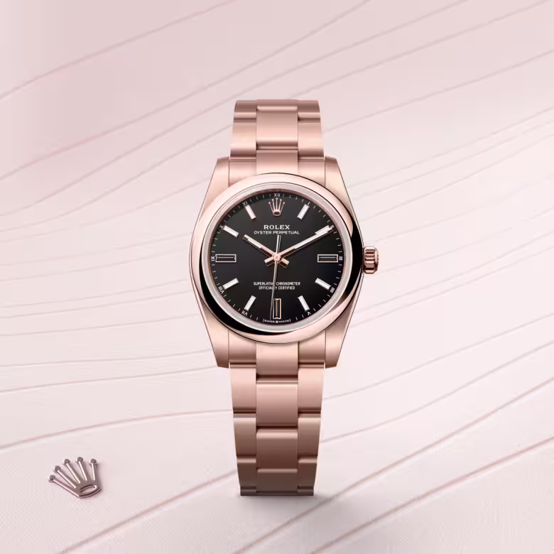 Rolex Oyster Perpetual 18 ct Everose gold M124205-0001 - Rolex Boutique Sentosa