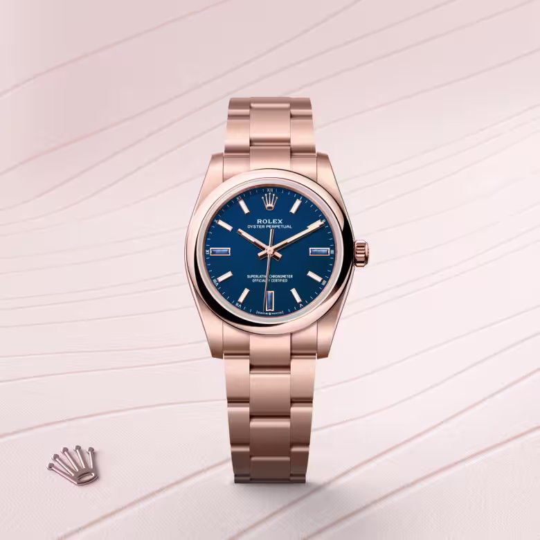 Rolex Oyster Perpetual 18 ct Everose gold M124205-0002 - Rolex Boutique Sentosa