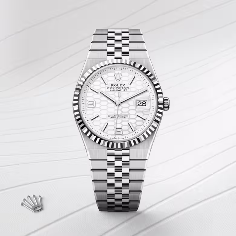 Rolex Land-Dweller White Rolesor - combination of Oystersteel and white gold M127334-0001 - Rolex Boutique Sentosa