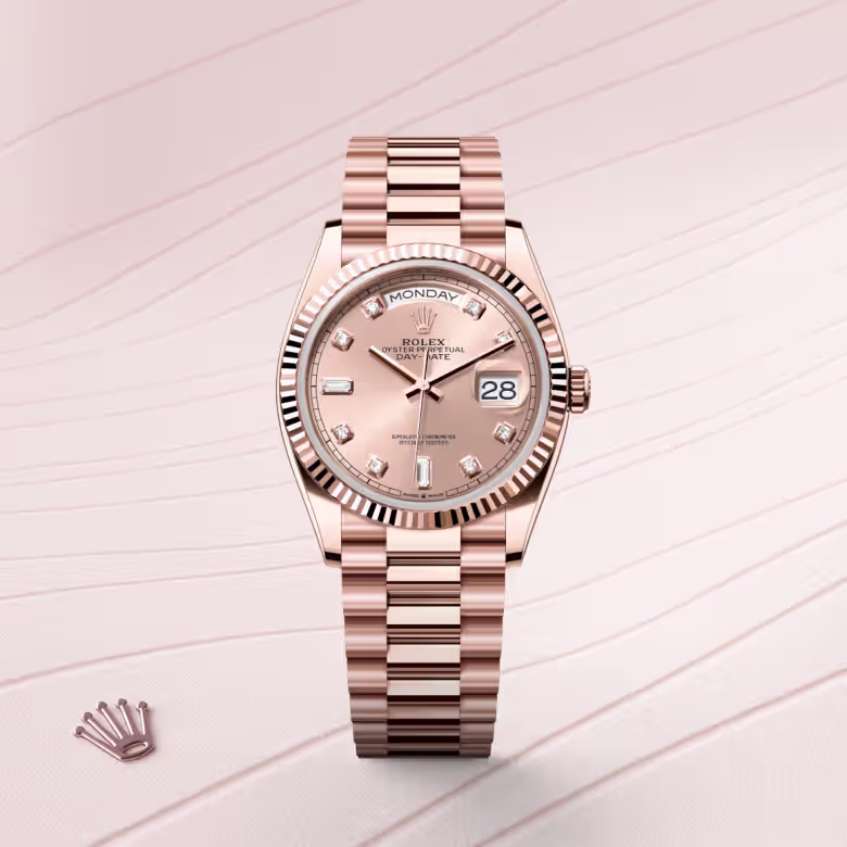 Rolex Day-Date 18 ct Everose gold M128235-0009 - Rolex Boutique Sentosa