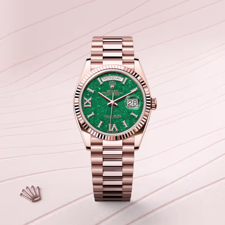 Rolex Day-Date 18 ct Everose gold M128235-0068 - Rolex Boutique Sentosa