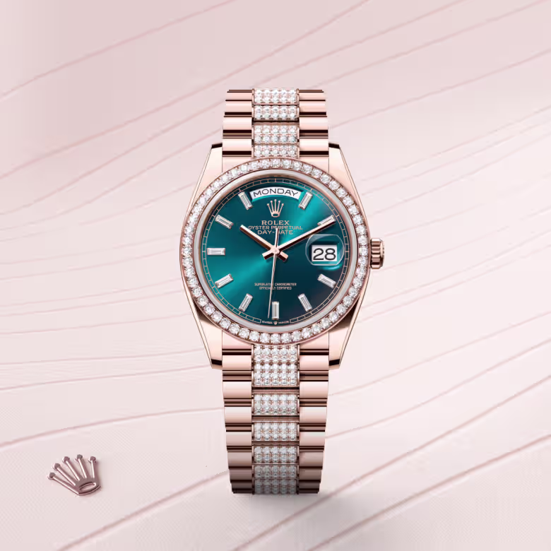 Rolex Day-Date 18 ct Everose gold M128345RBR-0084 - Rolex Boutique Sentosa