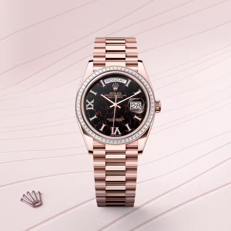 Rolex Day-Date 18 ct Everose gold M128395TBR-0010 - Rolex Boutique Sentosa