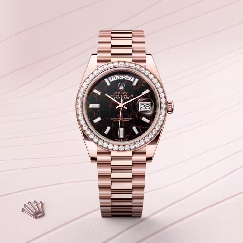 Rolex Day-Date 18 ct Everose gold M228345RBR-0016 - Rolex Boutique Sentosa