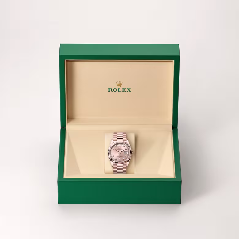 Rolex Day-Date 18 ct Everose gold M128235-0009 - Rolex Boutique Sentosa