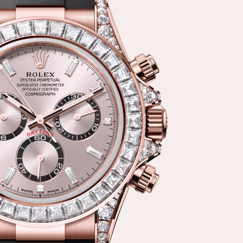 Rolex Cosmograph Daytona 18 ct Everose gold with lugs set with diamonds M126535TBR-0002 - Rolex Boutique Sentosa
