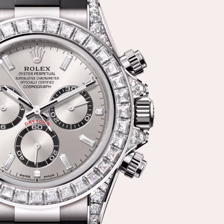 Rolex Cosmograph Daytona 18 ct white gold with lugs set with diamonds M126539TBR-0002 - Rolex Boutique Sentosa