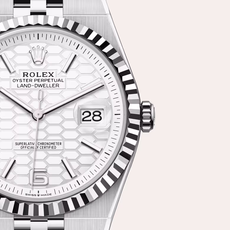 Rolex Land-Dweller White Rolesor - combination of Oystersteel and white gold M127334-0001 - Rolex Boutique Sentosa