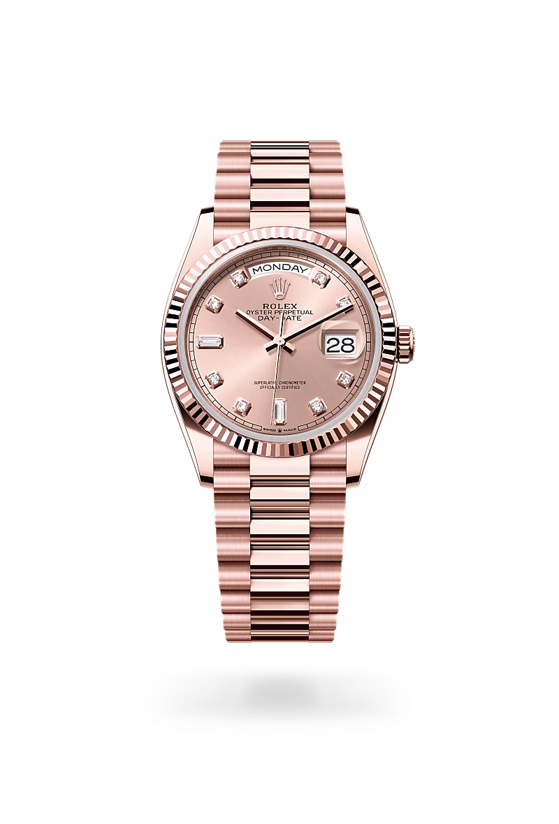 Rolex Day-Date 18 ct Everose gold M128235-0009 - Rolex Boutique Sentosa