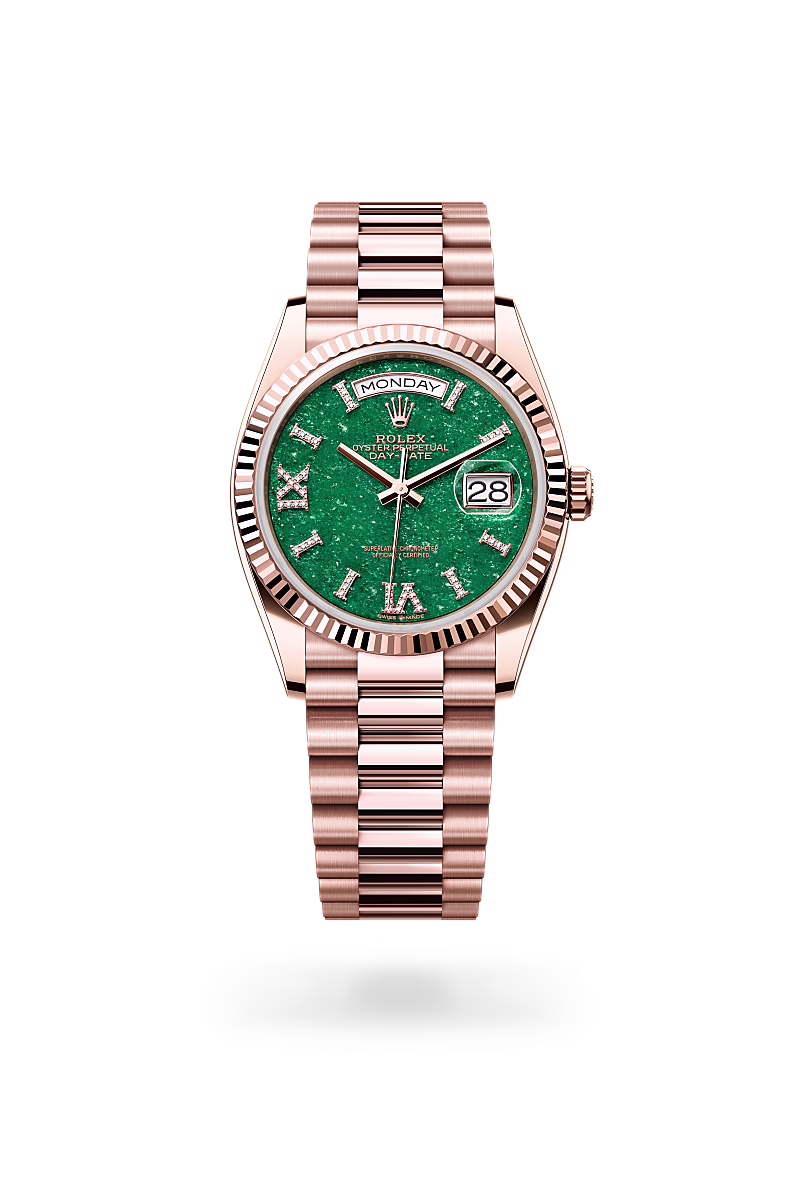 Rolex Day-Date 18 ct Everose gold M128235-0068 - Rolex Boutique Sentosa