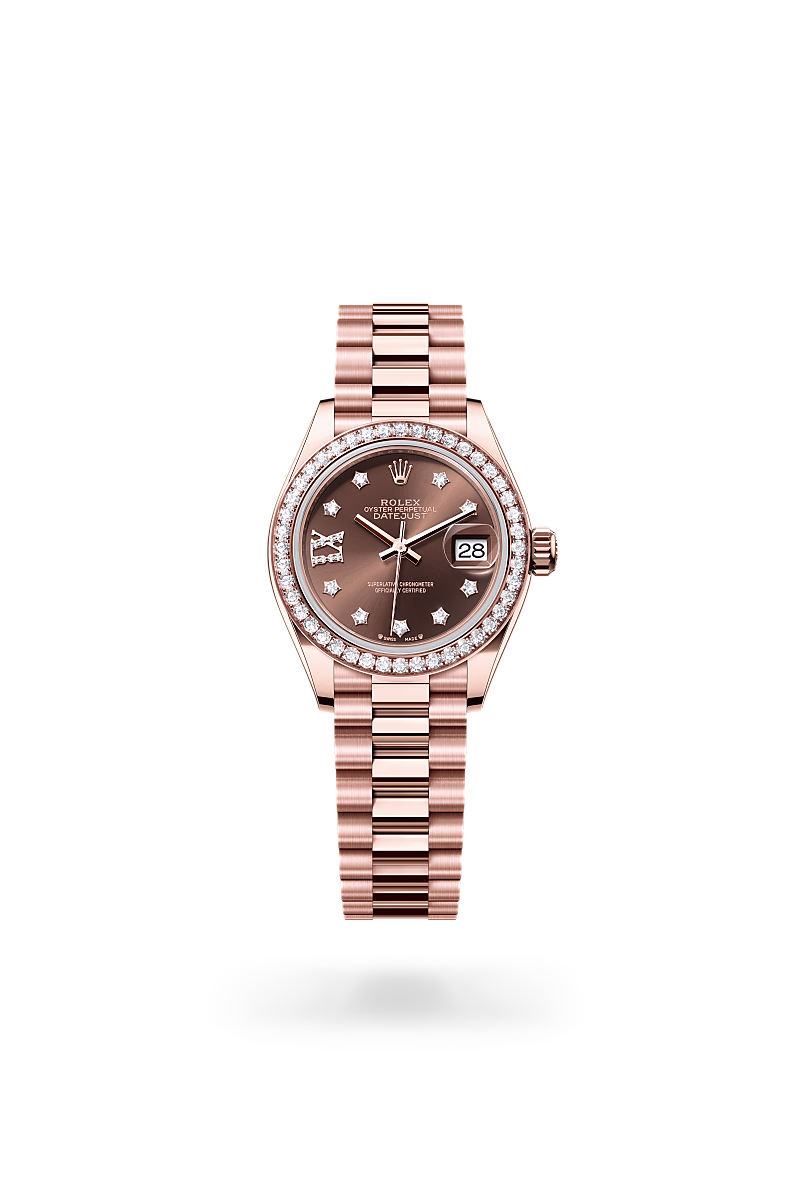 Rolex - Lady-Datejust - 28 mm, Everose gold and diamonds, Oyster M279135RBR-0001