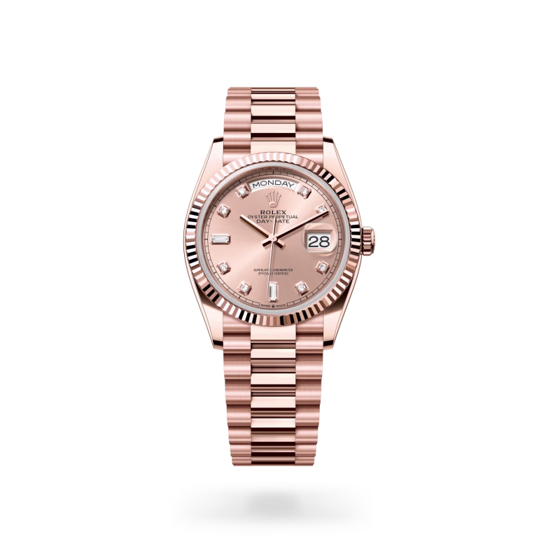 Rolex Day-Date 18 ct Everose gold M128235-0009 - Rolex Boutique Sentosa