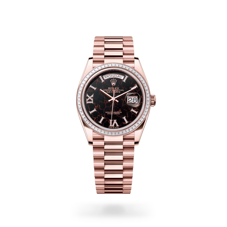 Rolex Day-Date 18 ct Everose gold M128395TBR-0010 - Rolex Boutique Sentosa